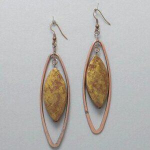 Copper and Resin Oval Drop Earrings